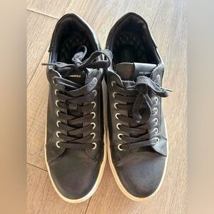 Karl Lagerfeld Black Leather Men's Sneakers